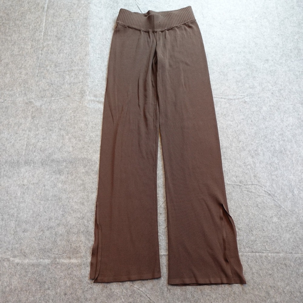 I AM GIA Pants Womens Small Brown Mid Rise Flare‎ Knit Ribbed Pull On Stretch